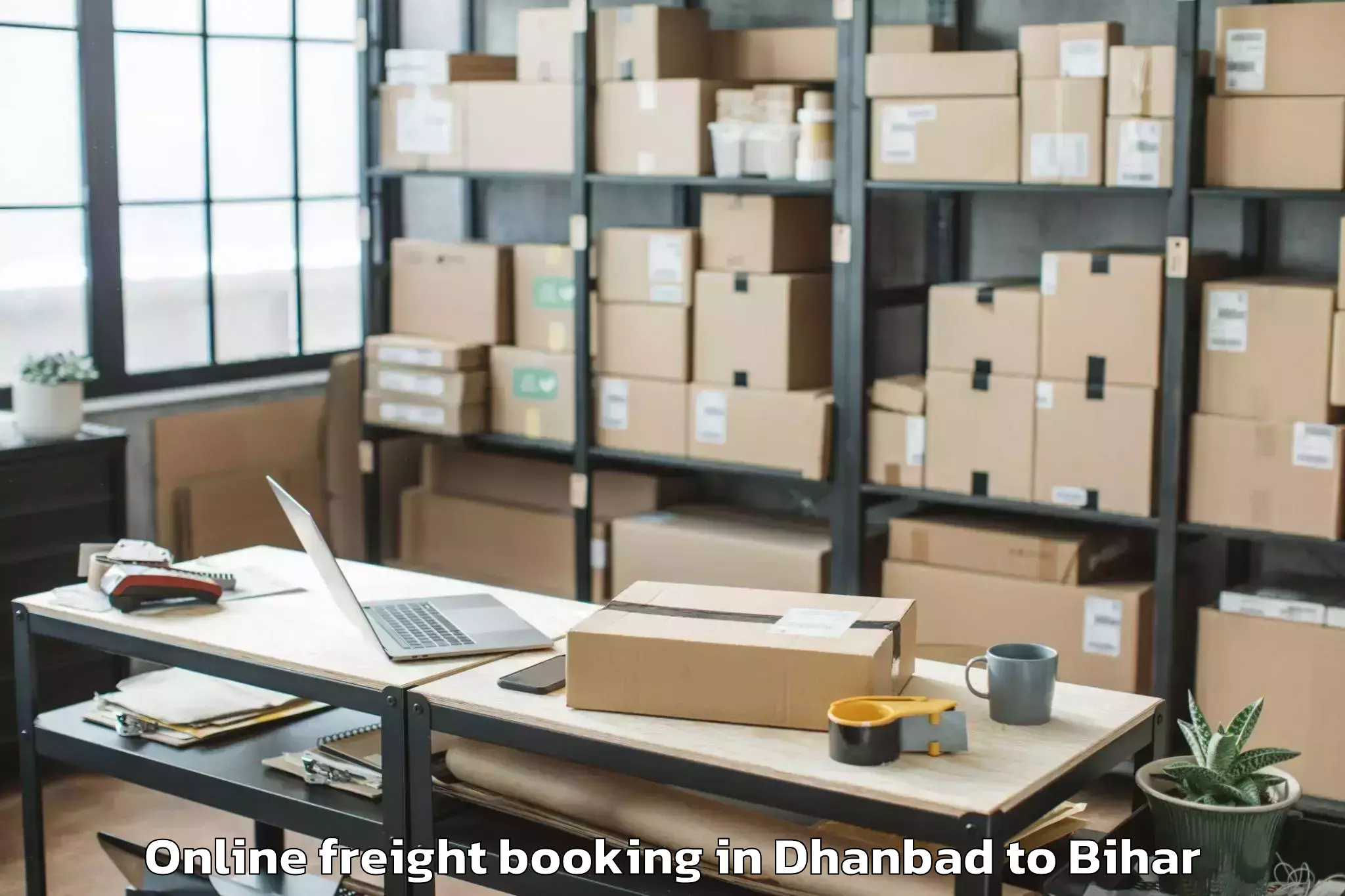 Discover Dhanbad to Bairagnia Online Freight Booking